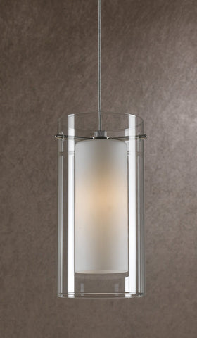 Mini Pendant Brushed Nickel Finish  Clear and Frosted Glass #030823-14