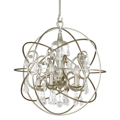 Chandelier Old Silver Finish and crystal #010854-015