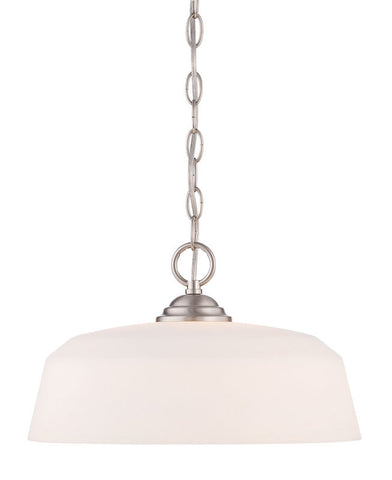 Pendant Brushed Nickel Finish And Opal Glass Shade #020812-015