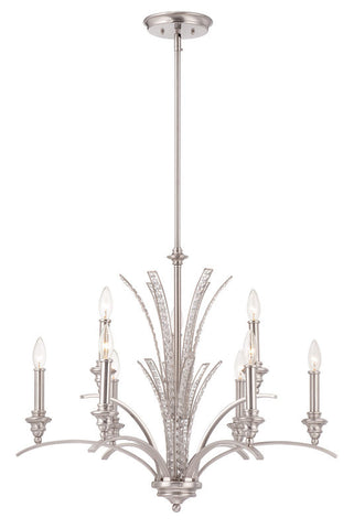 Chandelier Satin Nickel Finish With Crystal Accents #010812-015