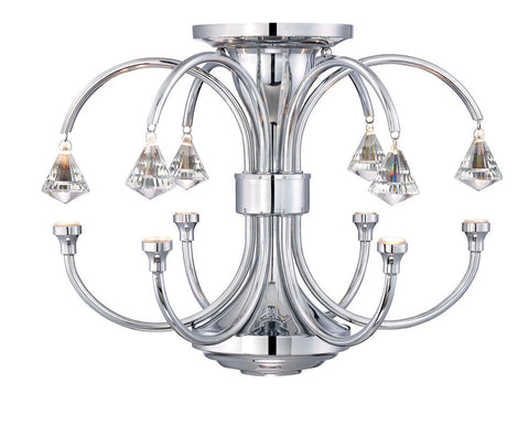 Semi Flush Mount Chrome Finish And Crystal Accents #150812-015