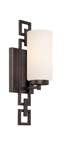 Wall Sconce Bronze Finish And Frosted Glass #090811-014