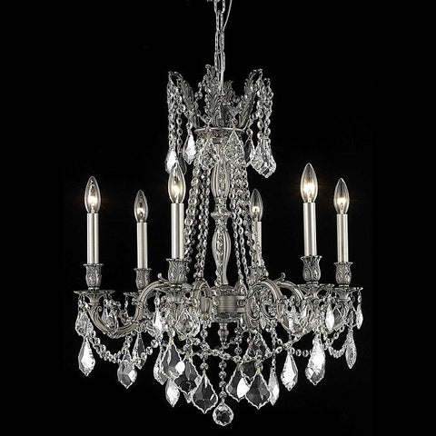 Chandelier Pewter Finish And Cut Crystal 010835-015
