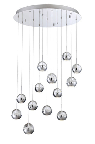 Chandelier Chrome Finish with Ice Crystal Pendants Led  #010815-014 FP