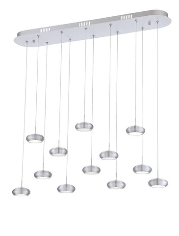 Chandelier Aluminum Finish And Frosted Glass Diffuser #010815-014