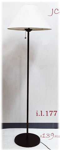 Floor Lamp Bronze Finish With Off White Linen Shade 06-118-JSH-177