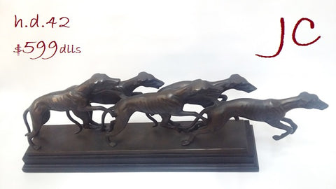 Accessories  Decorative Solid Bronze Running  Dogs 20-118-JSH-42