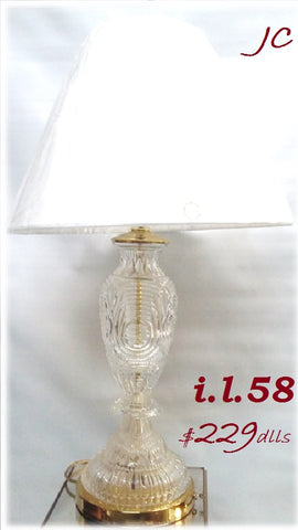 Table Lamp Crystal And Brass With Silk Shade 07-118-JSH-58