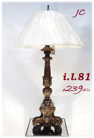 Table Lamp Bronze and Cream Silk Shade 07-118-JSH-81
