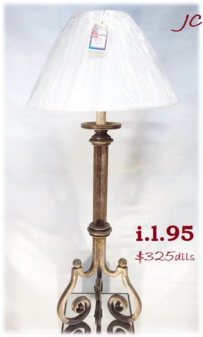 Table Lamp Light Brown Finish Base And Cream Shade 07-118-JSH-95