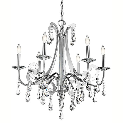 Chandelier Polished Chrome  and Crystal Accents #010831-53