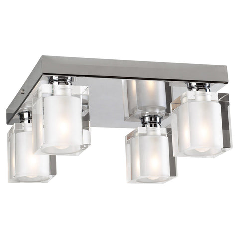 Indoor Flush mount Chrome Finish And Clear Frost Glass #140839-14