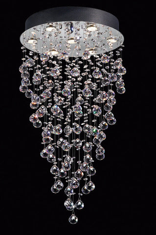 Pendant Chrome Finish With Full Crystal Cut drops suspended #020833-014 FP