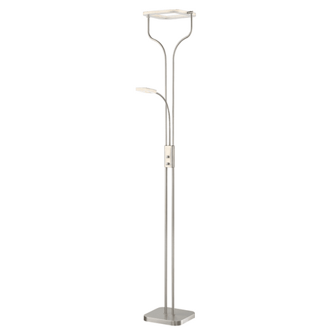 Floor Lamp Brushed Nickel Square Led And Reading LED 33602-18