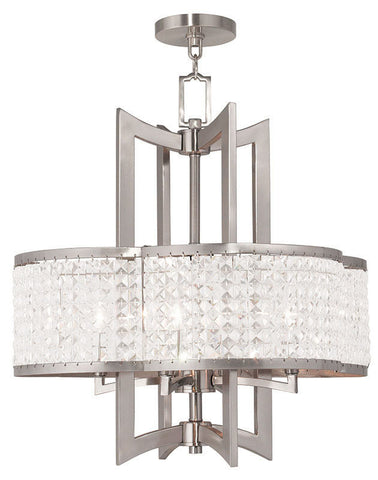 Chandelier Brushed nickel finish and clear crystals 370105-16