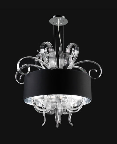 Chandelier Chrome Finish  And Clear Glass Accents #010839-40 FP