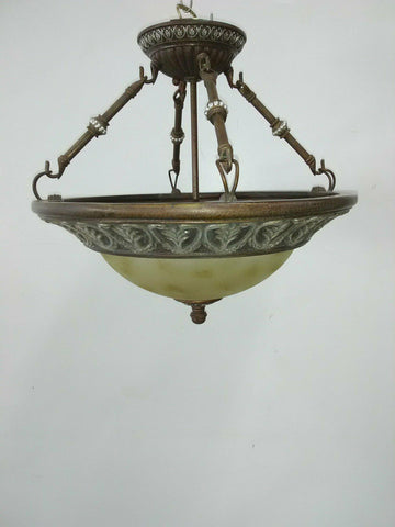 Semi Flush Lamp Bronze Finish With Cream Glass 15-118-JSH-CH66