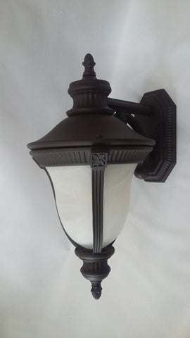 Outdoor Wall Light Bronze Finish And Alabaster Glass Shade 17118-JSH MF