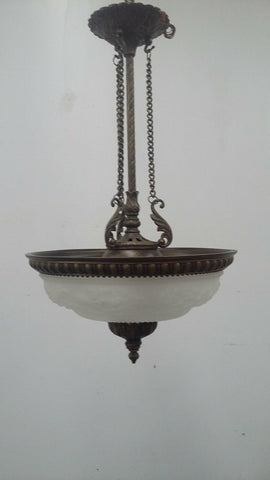 Pendant Bronze Finish And Frosted Glass 2218-JSH-Q05