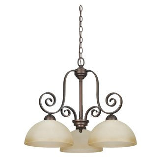 Chandelier Bronze Finish And Buttercup Glass #010803-45