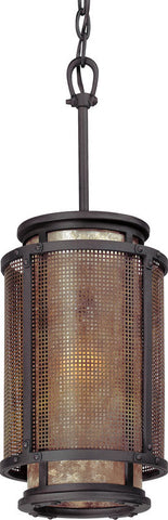 Pendant Old Silver Cooper Finish And Silver Mica Shade 024803-16