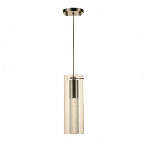 Mini Pendant Matte Nickel and Clear Glass LED 33805-MN-1