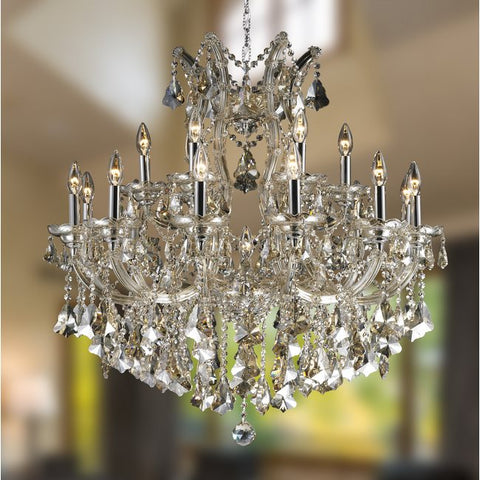 Chandelier Chrome Frame Finish And Clear Hand Cut Crystal 1-318-44 JSH-38